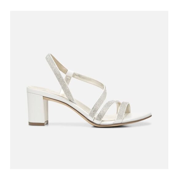 Naturalizer Women's Vanessa White Satin Rhinestone Dress Strappy Sandals Size 7M - Picture 2 of 12